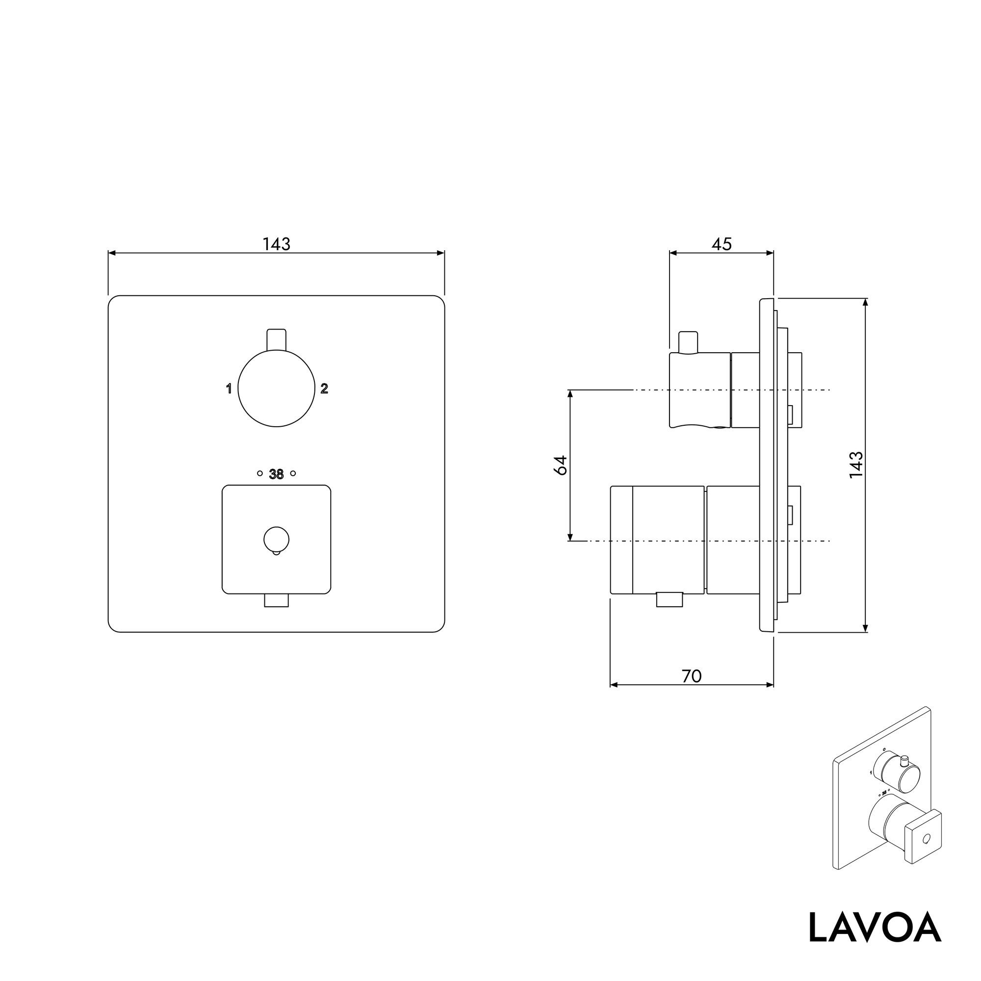 Robinet thermostatique encastré LAVOA