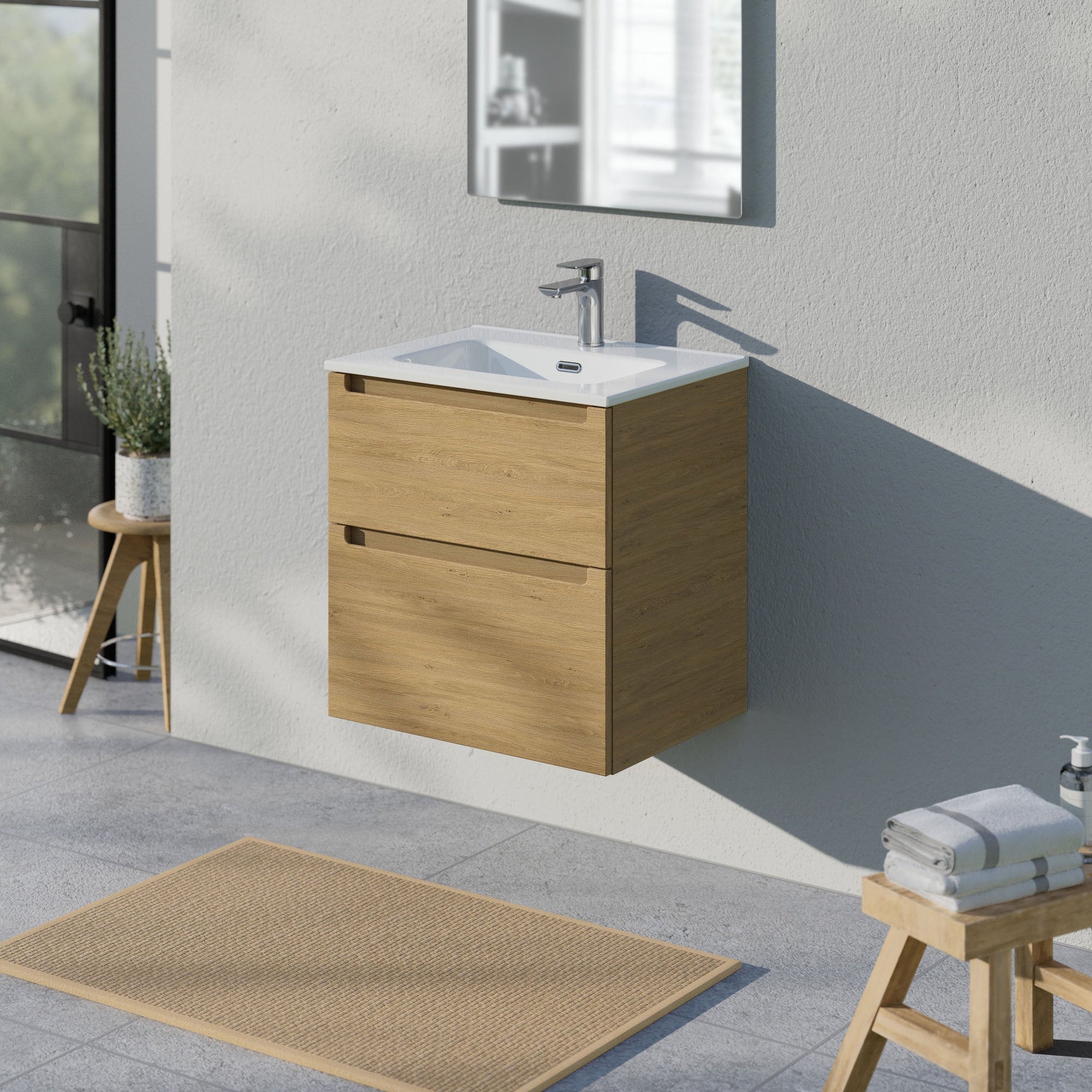 Ensemble de meubles de salle de bain VIREO 60 cm avec lavabo