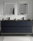 Meuble salle de bain VIREO 160 cm - avec vasque en fonte minérale CREAM - couleur au choix