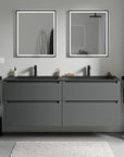 Meuble salle de bain VIREO 160 cm - avec vasque en fonte minérale CREAM - couleur au choix