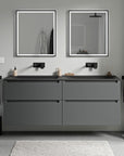 Meuble salle de bain VIREO 160 cm - avec vasque en fonte minérale CREAM - couleur au choix
