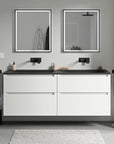 Meuble salle de bain VIREO 160 cm - avec vasque en fonte minérale CREAM - couleur au choix
