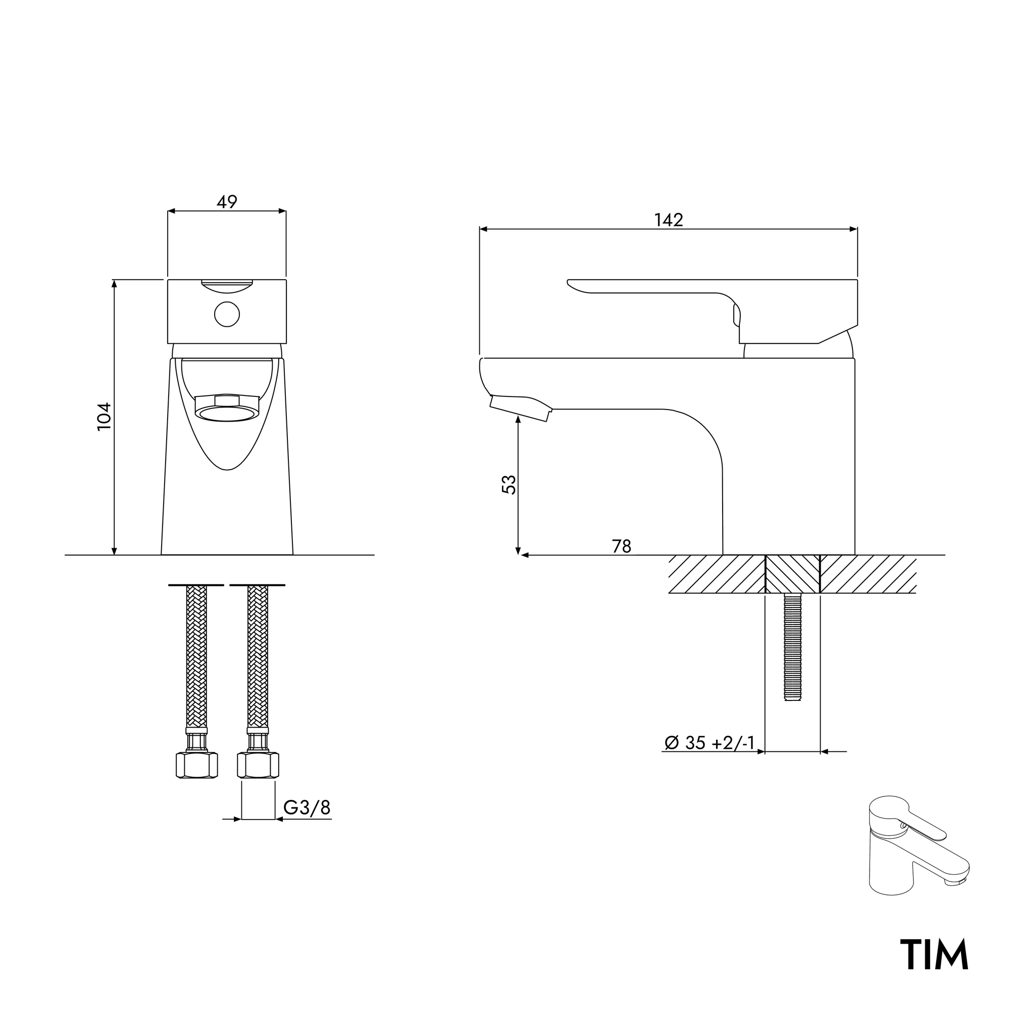 Robinet mitigeur lavabo TIM