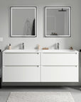Meuble salle de bain VIREO 160 cm - avec vasque en fonte minérale CREAM - couleur au choix