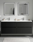 Meuble salle de bain VIREO 160 cm - avec vasque en fonte minérale CREAM - couleur au choix