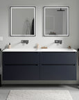 Meuble salle de bain VIREO 160 cm - avec vasque en fonte minérale CREAM - couleur au choix