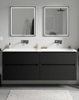 Meuble salle de bain VIREO 160 cm - avec vasque en fonte minérale CREAM - couleur au choix