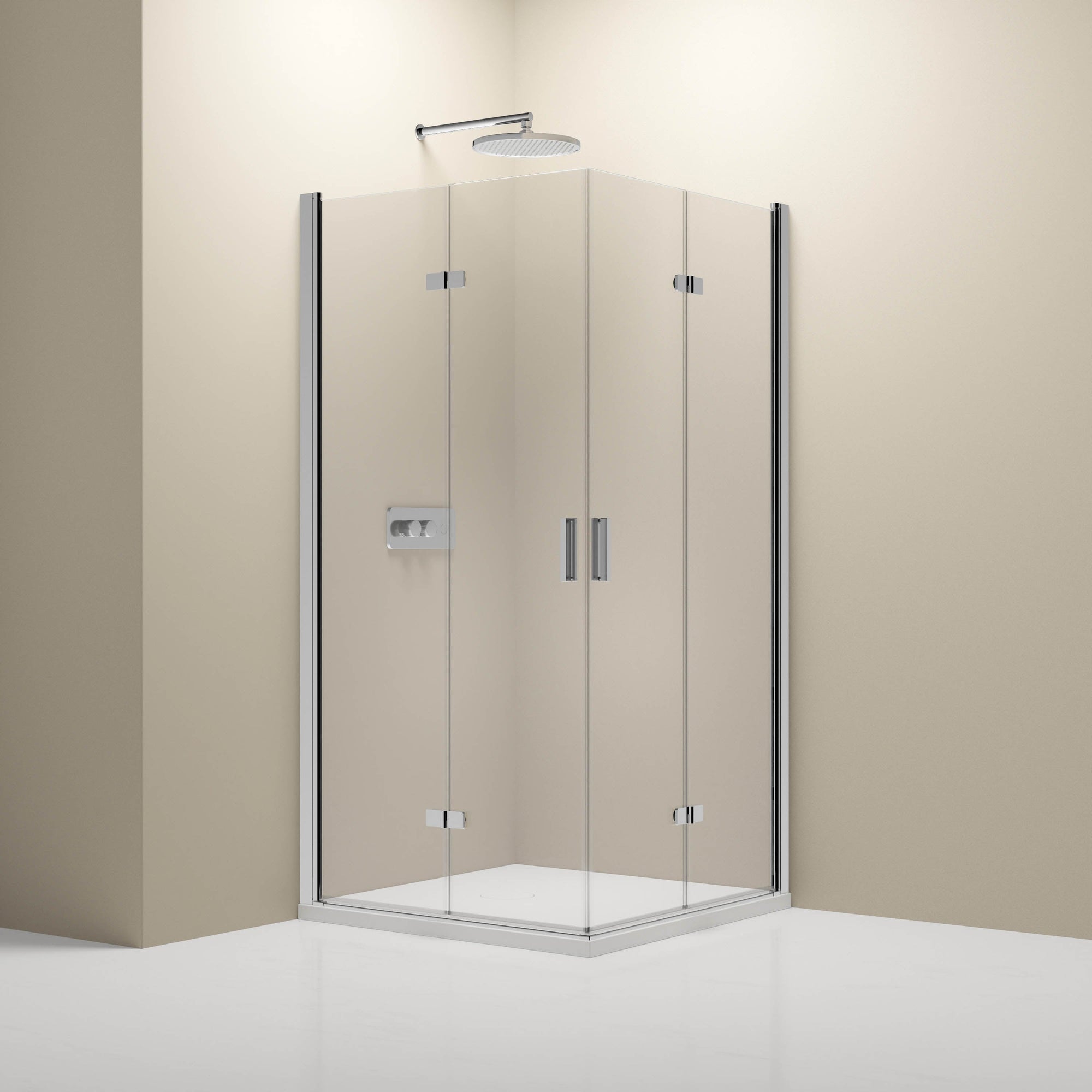 Paroi de douche d'angle avec porte pliante NT213