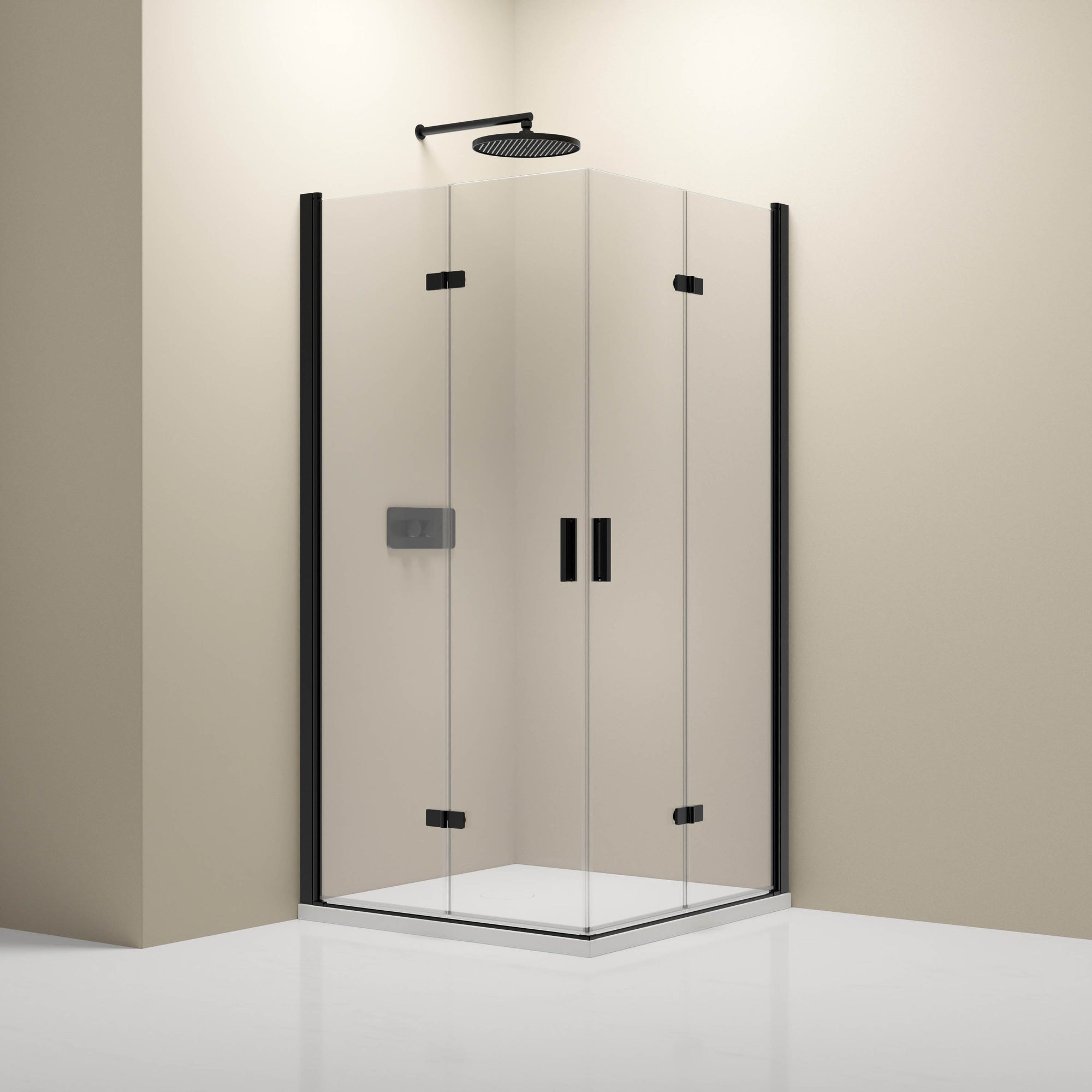 Paroi de douche d'angle avec porte pliante NT213