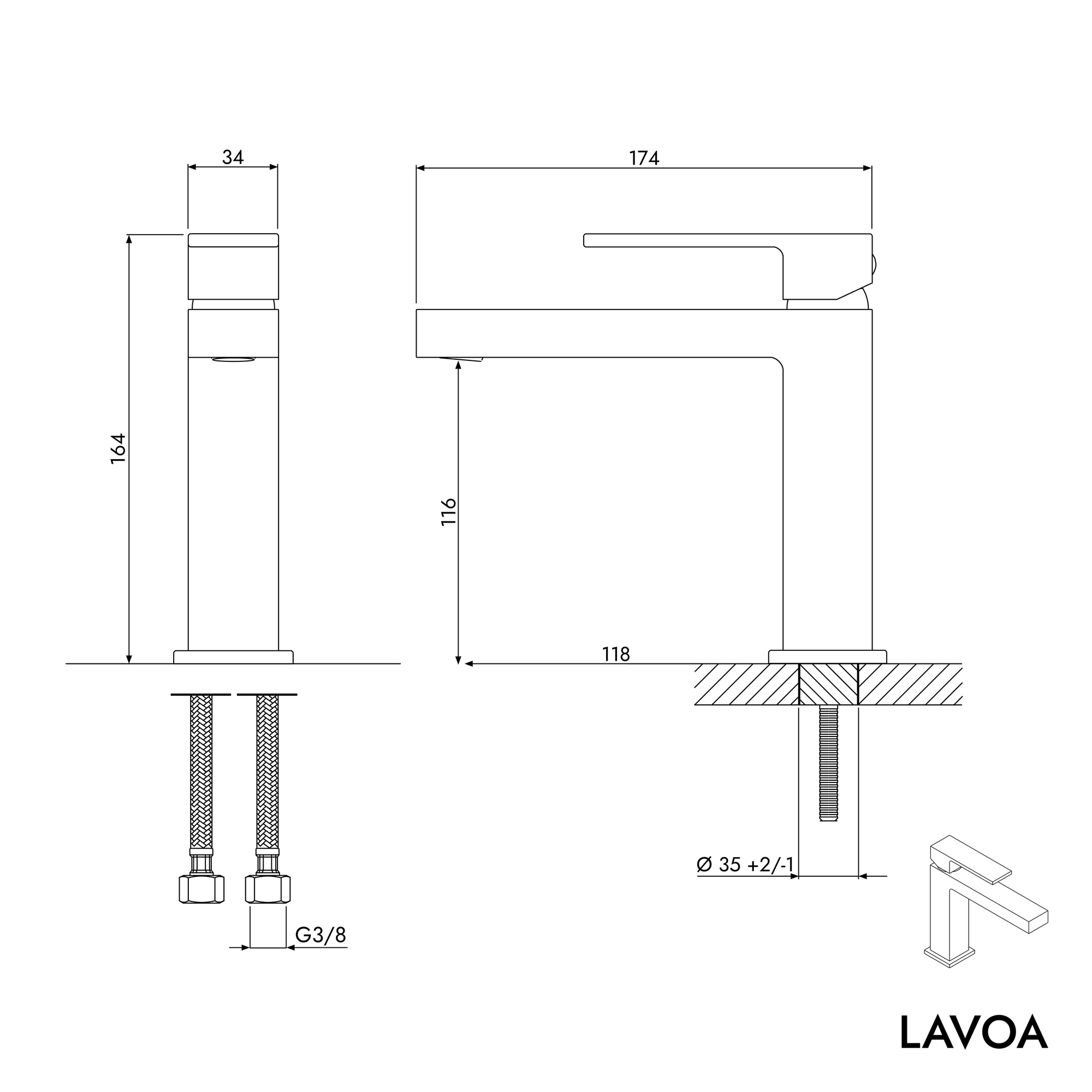 Mitigeur de lavabo LAVOA M
