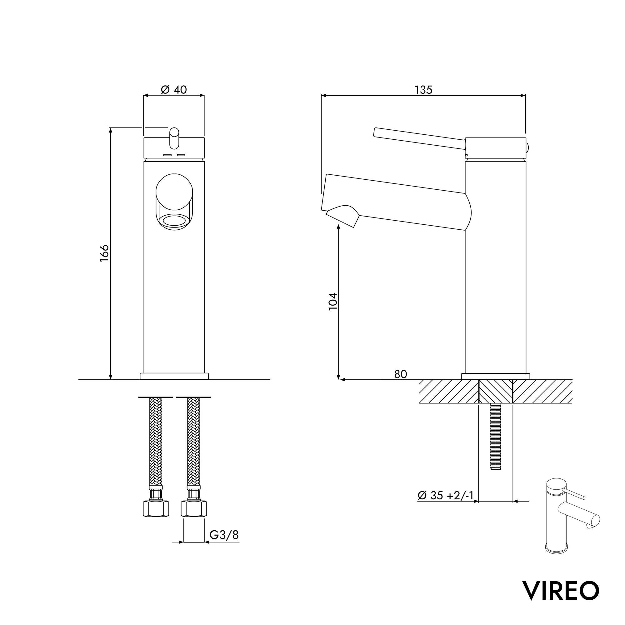Mitigeur de lavabo VIREO M