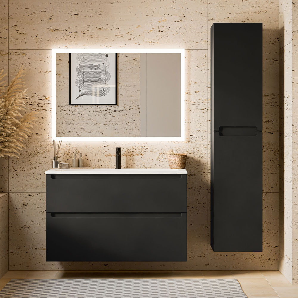 Ensemble de meubles de salle de bain VIREO 100 cm avec lavabo