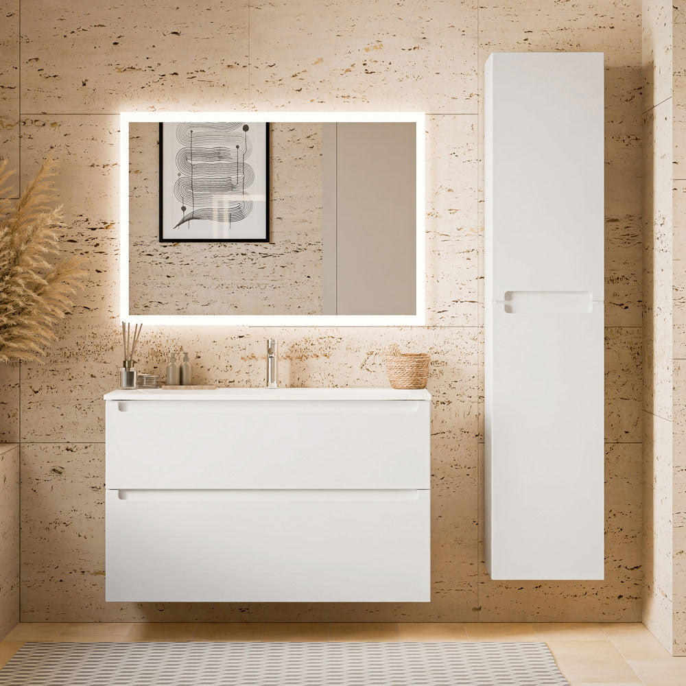Ensemble de meubles de salle de bain VIREO 100 cm avec lavabo