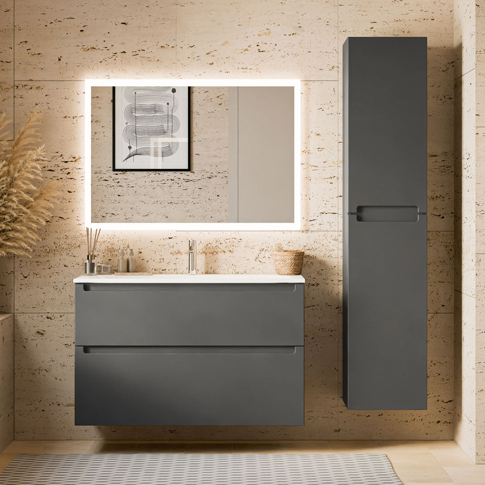 Ensemble de meubles de salle de bain VIREO 100 cm avec lavabo
