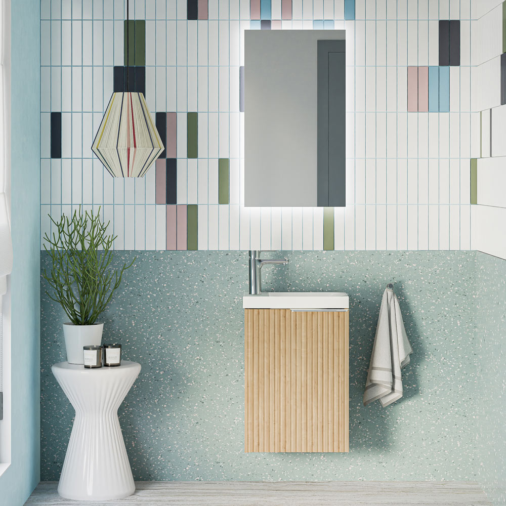 Ensemble de meubles de salle de bain WC invités TIM 40 cm avec lavabo