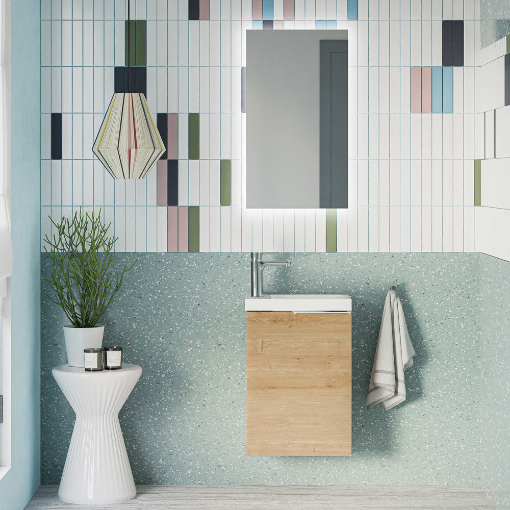 Ensemble de meubles de salle de bain WC invités TIM 40 cm avec lavabo
