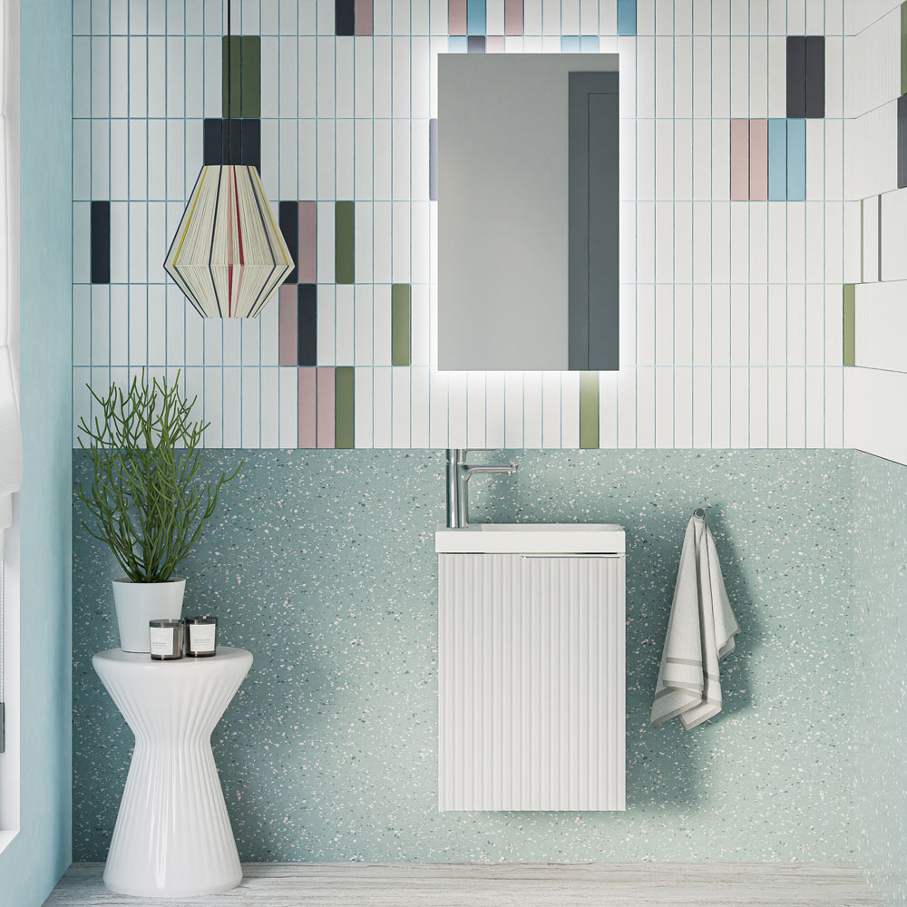 Ensemble de meubles de salle de bain WC invités TIM 40 cm avec lavabo
