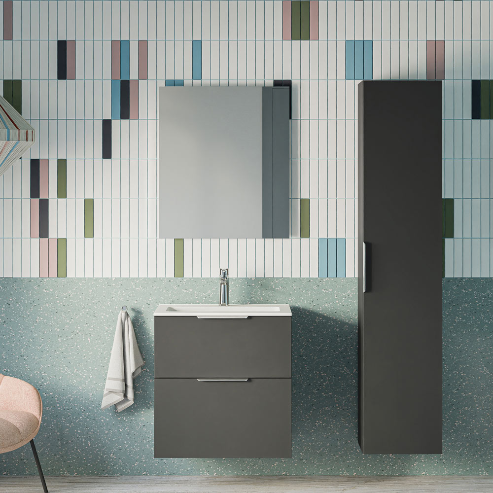 Ensemble de meubles de salle de bain TIM 60 cm avec lavabo