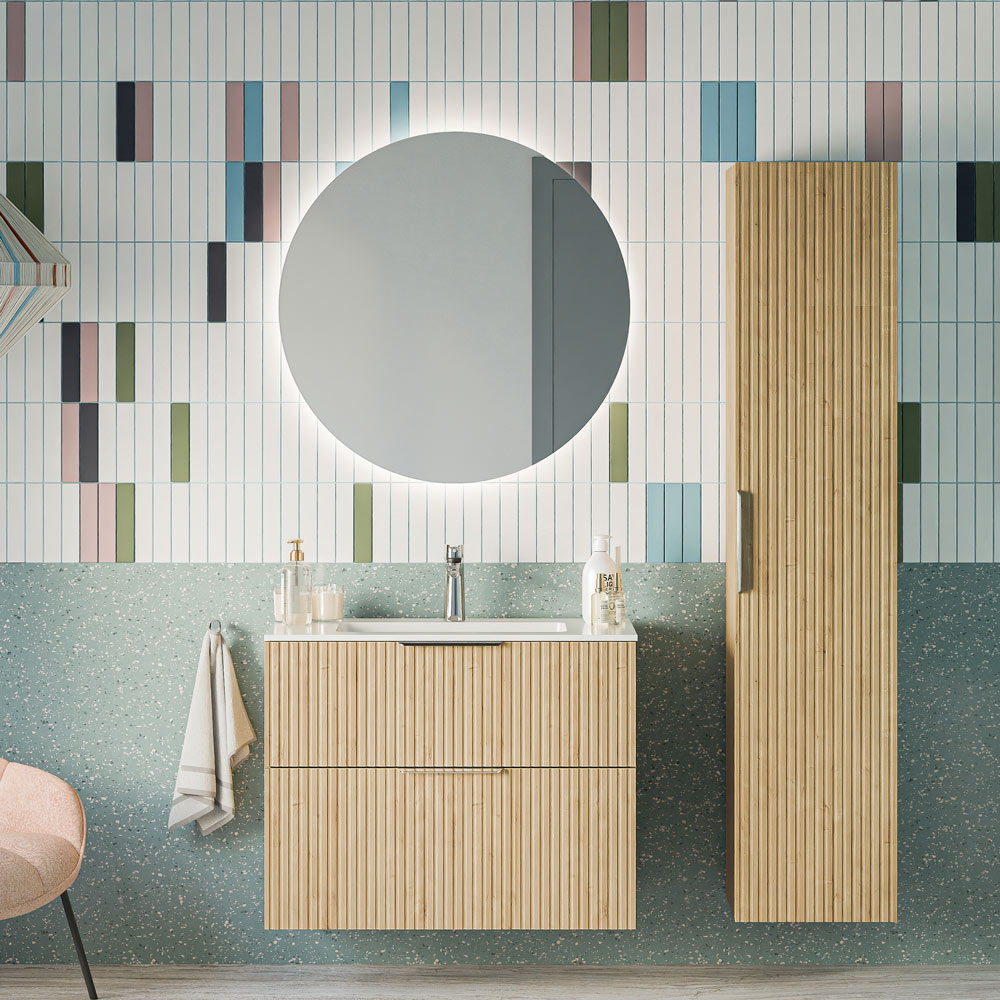 Ensemble de meubles de salle de bain TIM 80 cm avec vasque en céramique