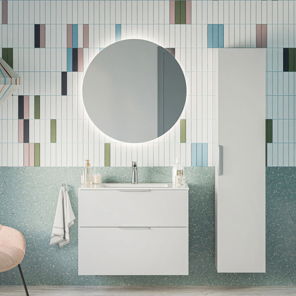 Ensemble de meubles de salle de bain TIM 80 cm avec vasque en céramique