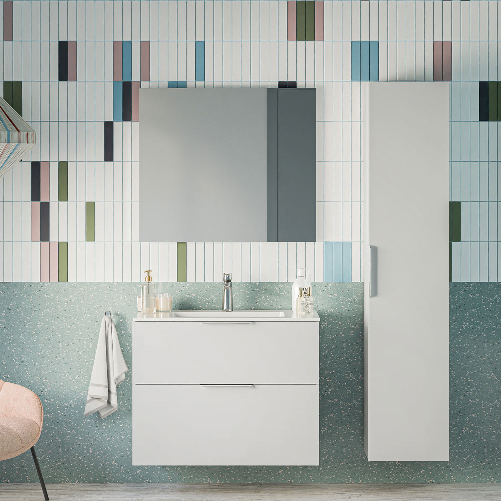 Ensemble de meubles de salle de bain TIM 80 cm avec vasque en céramique