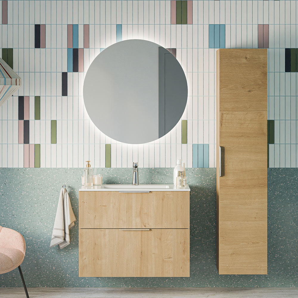 Ensemble de meubles de salle de bain TIM 80 cm avec vasque en céramique