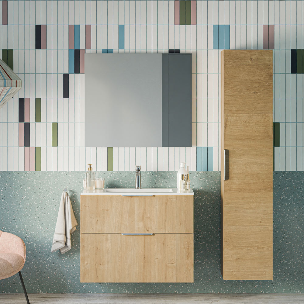 Ensemble de meubles de salle de bain TIM 80 cm avec vasque en céramique