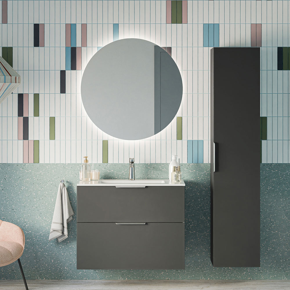Ensemble de meubles de salle de bain TIM 80 cm avec vasque en céramique