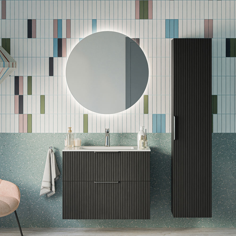 Ensemble de meubles de salle de bain TIM 80 cm avec vasque en céramique