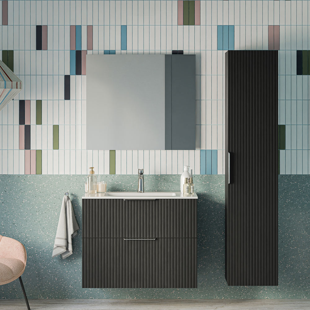 Ensemble de meubles de salle de bain TIM 80 cm avec vasque en céramique