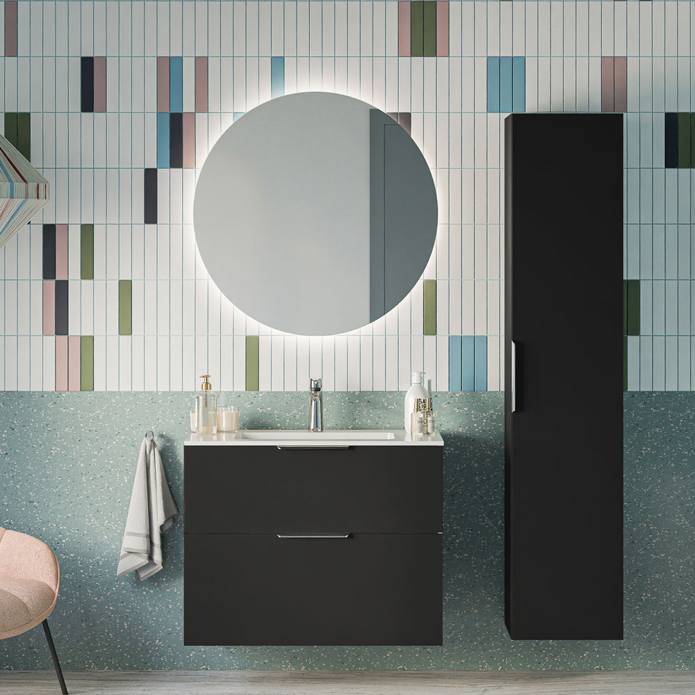 Ensemble de meubles de salle de bain TIM 80 cm avec vasque en céramique
