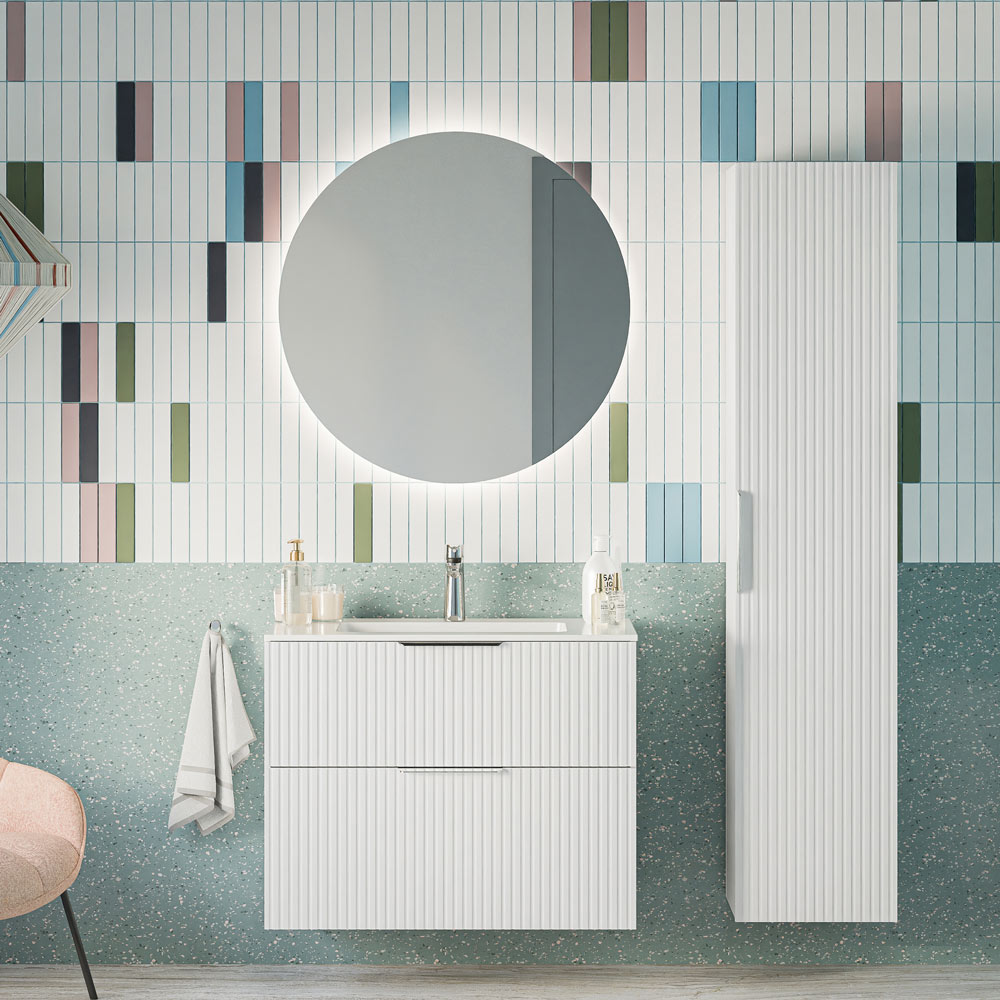 Ensemble de meubles de salle de bain TIM 80 cm avec vasque en céramique