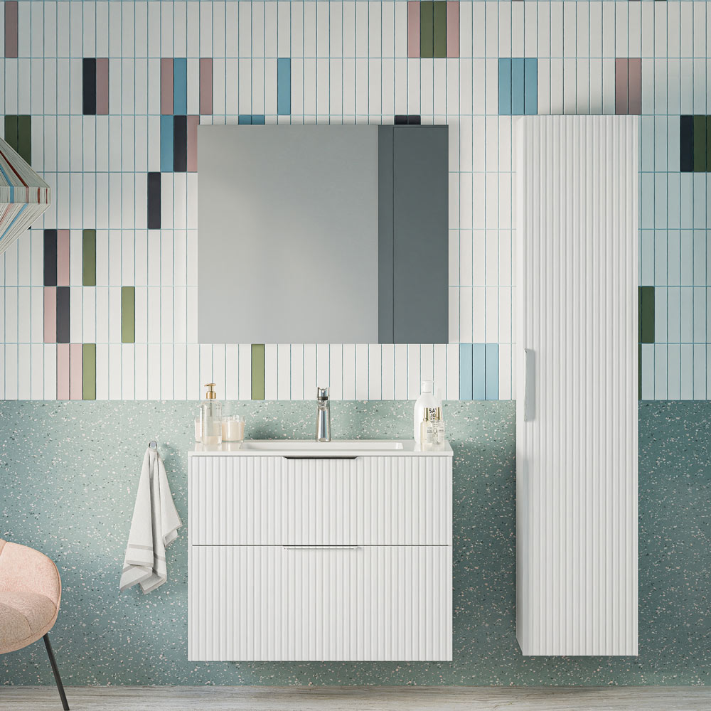 Ensemble de meubles de salle de bain TIM 80 cm avec vasque en céramique