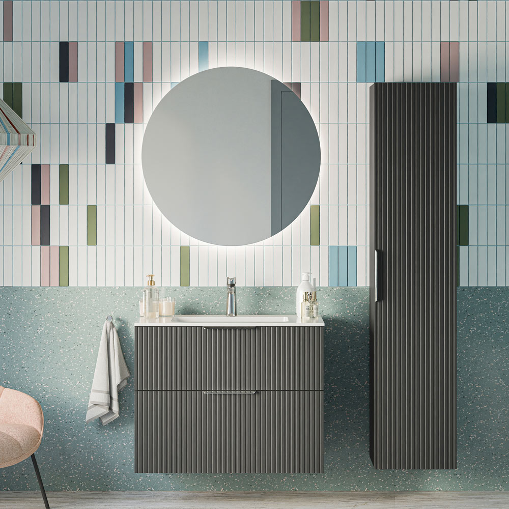 Ensemble de meubles de salle de bain TIM 80 cm avec vasque en céramique