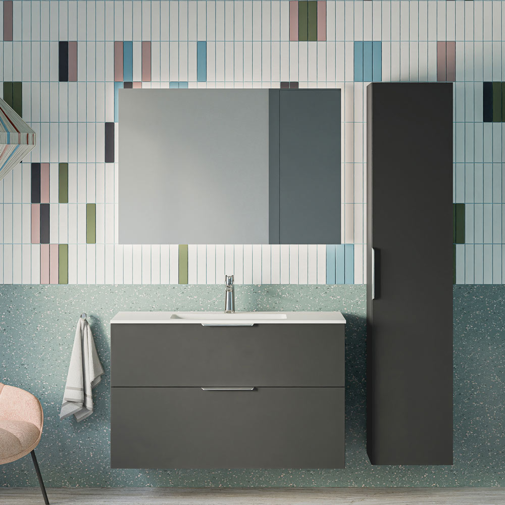Ensemble de meubles de salle de bain TIM 100 cm avec lavabo