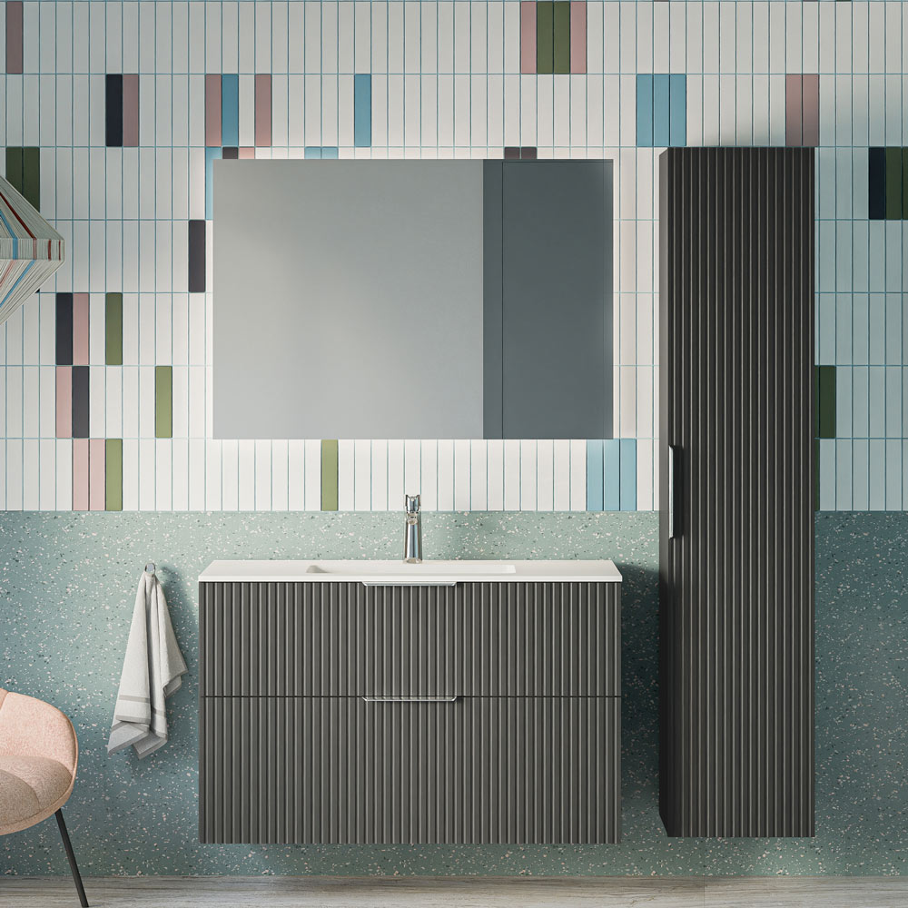 Ensemble de meubles de salle de bain TIM 100 cm avec lavabo