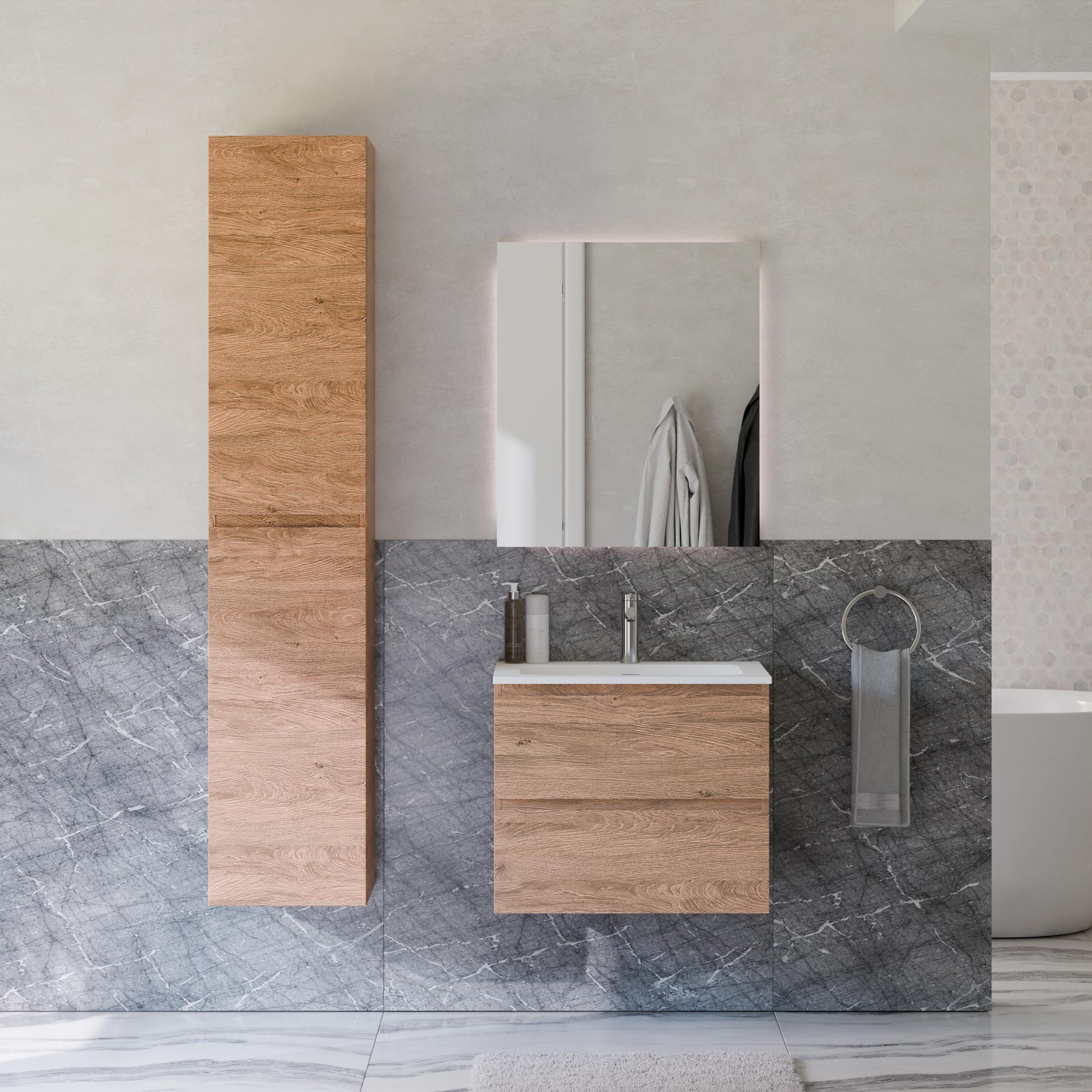 Ensemble de meubles de salle de bain AVA 60 cm avec lavabo