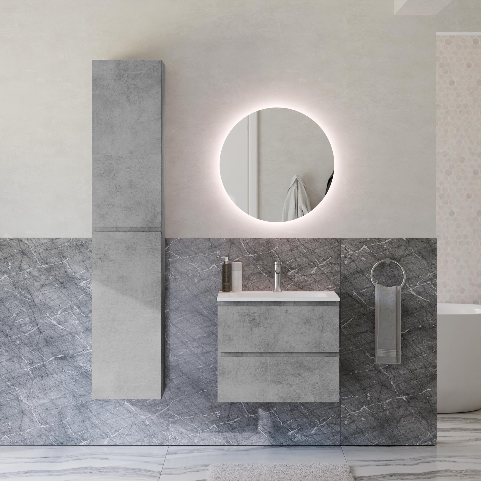 Ensemble de meubles de salle de bain AVA 60 cm avec lavabo