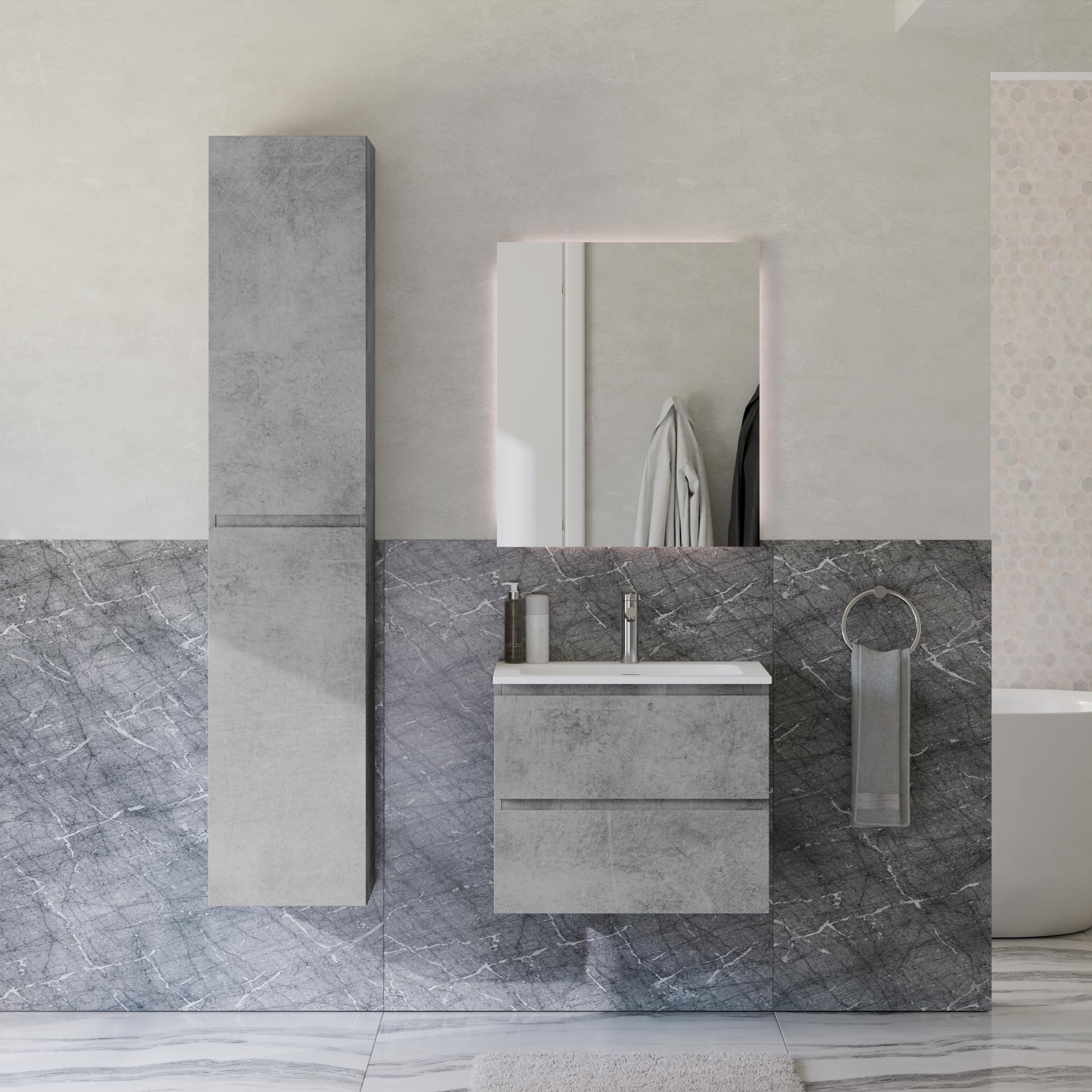 Ensemble de meubles de salle de bain AVA 60 cm avec lavabo