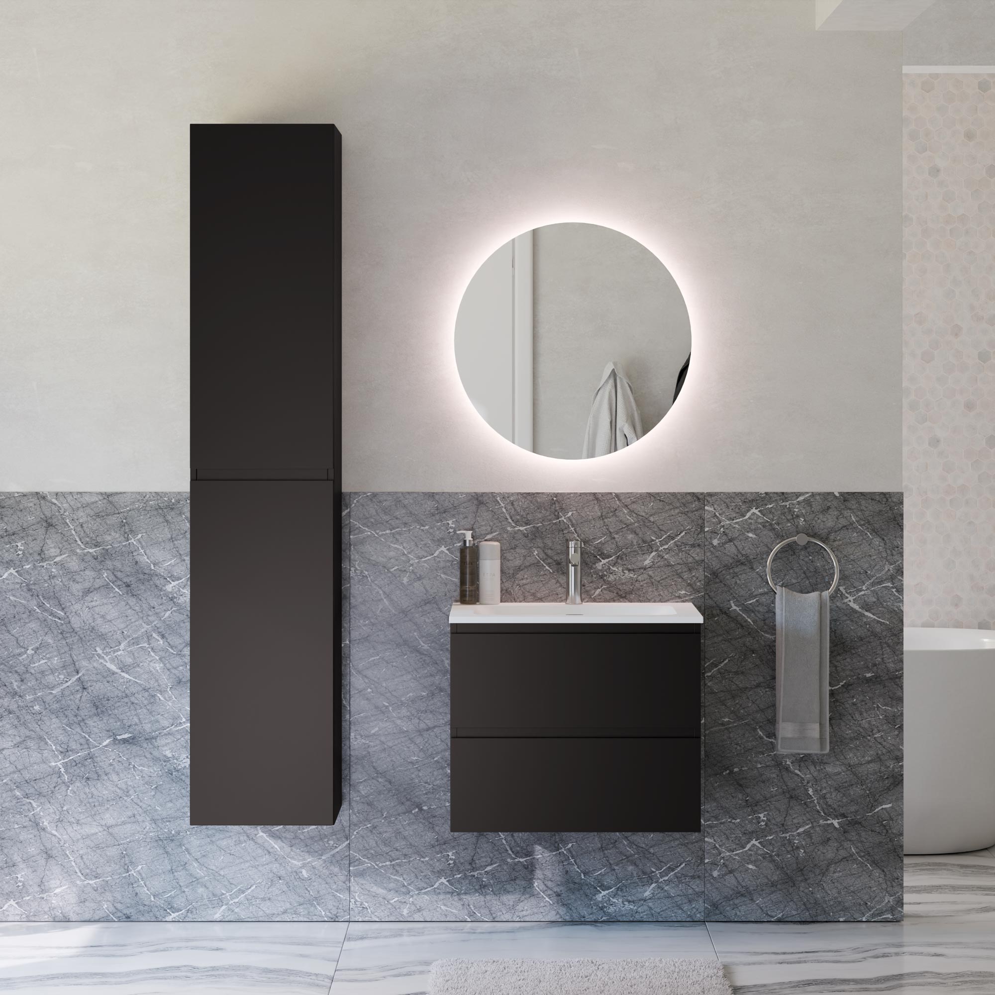 Ensemble de meubles de salle de bain AVA 60 cm avec lavabo