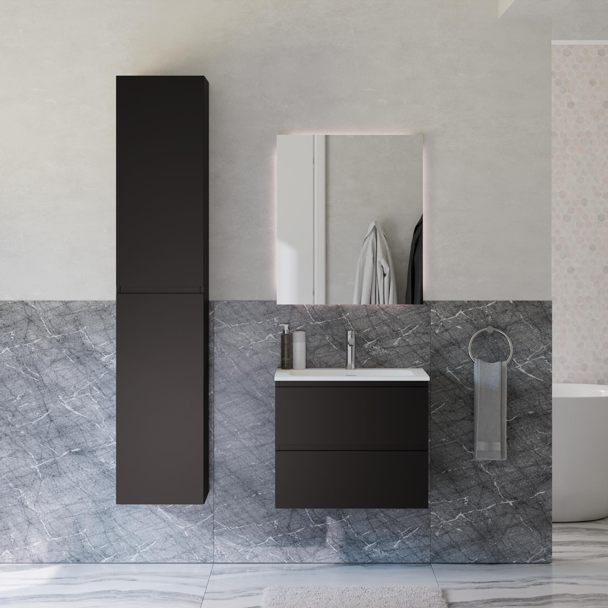 Ensemble de meubles de salle de bain AVA 60 cm avec lavabo