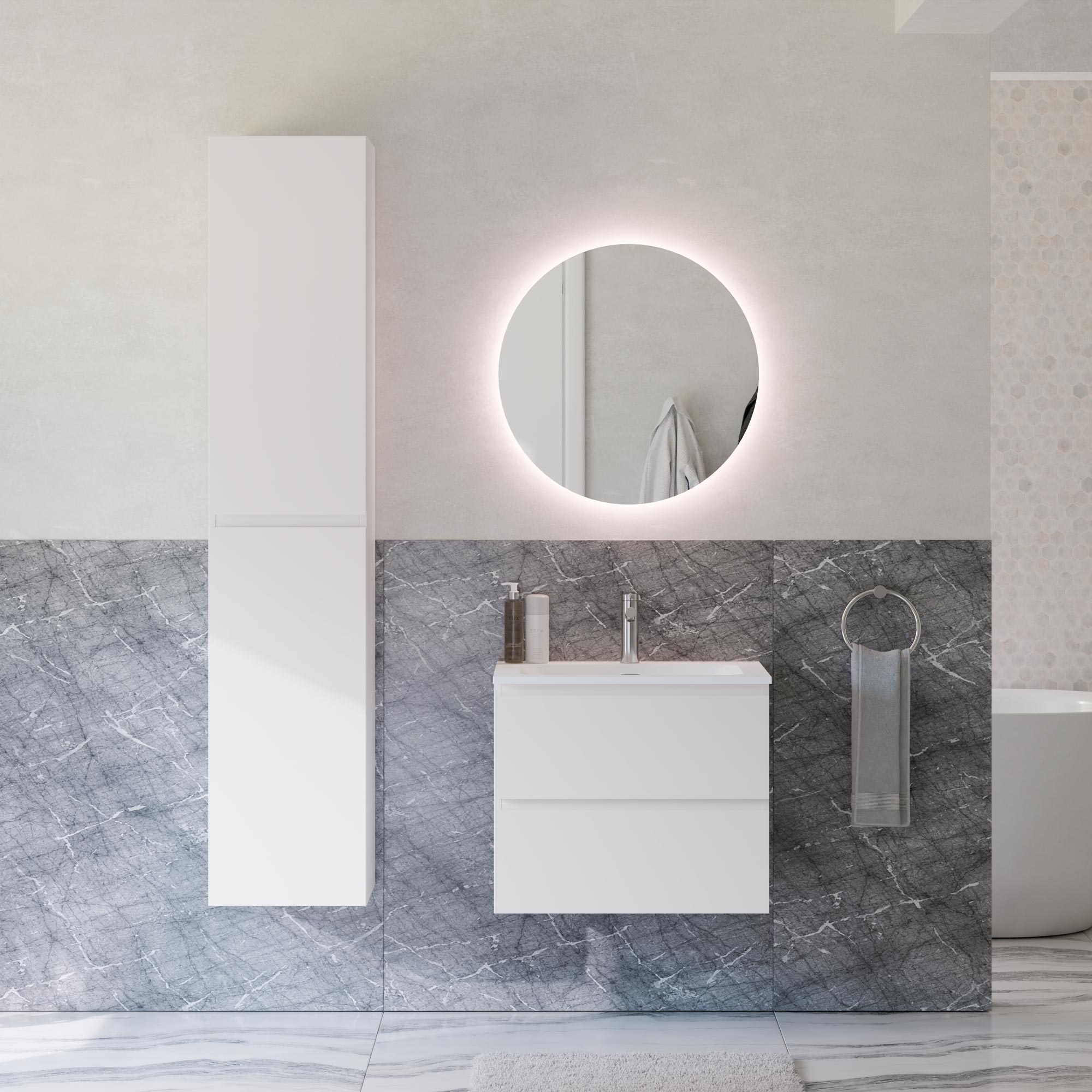 Ensemble de meubles de salle de bain AVA 60 cm avec lavabo
