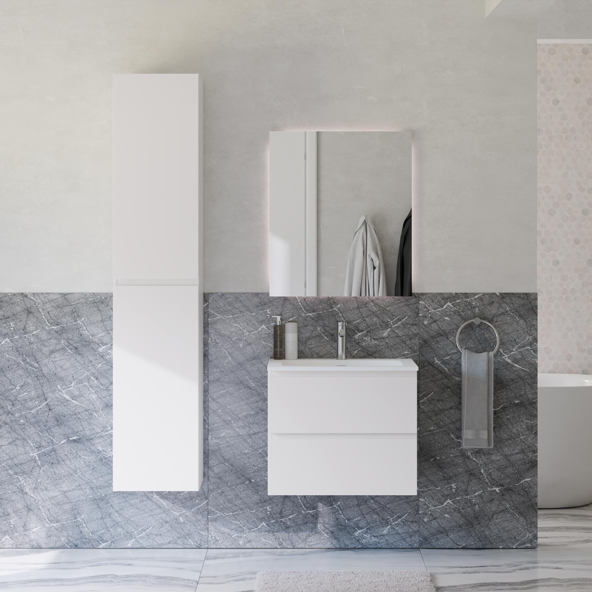 Ensemble de meubles de salle de bain AVA 60 cm avec lavabo