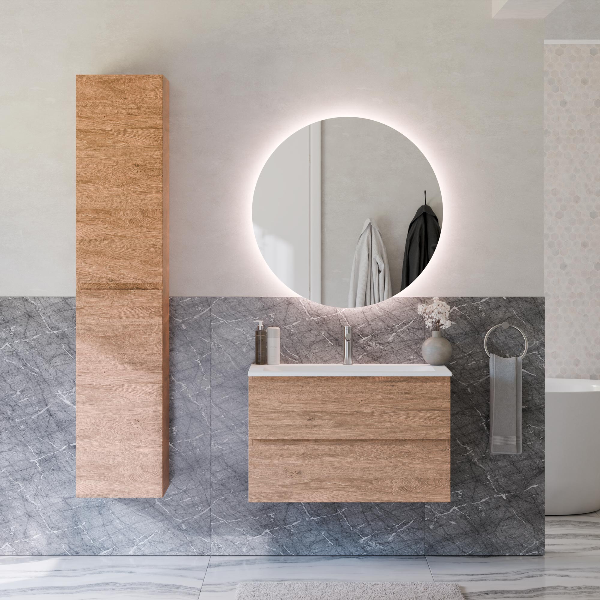 Ensemble de meubles de salle de bains AVA 80 cm avec lavabo