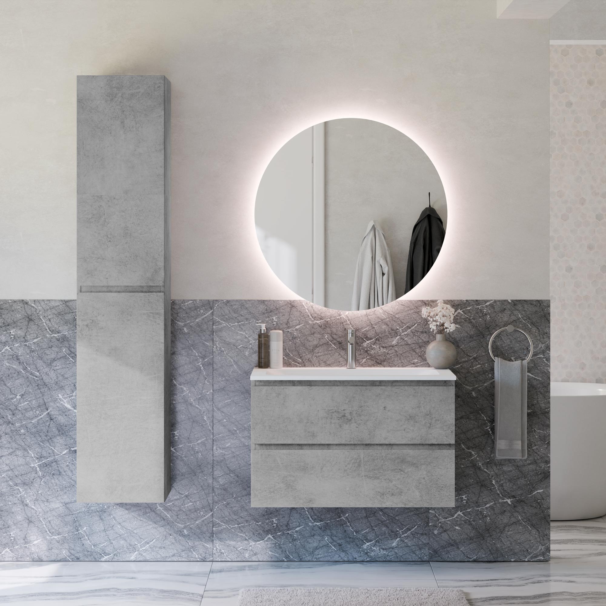 Ensemble de meubles de salle de bains AVA 80 cm avec lavabo