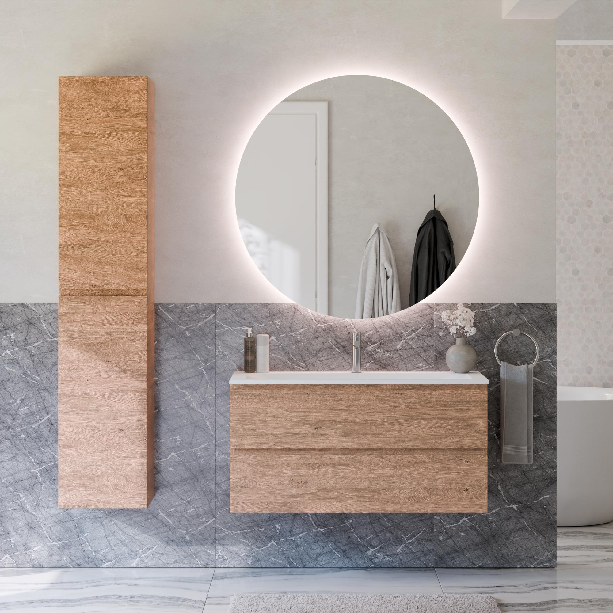 Ensemble de meubles de salle de bain AVA 100 cm avec lavabo