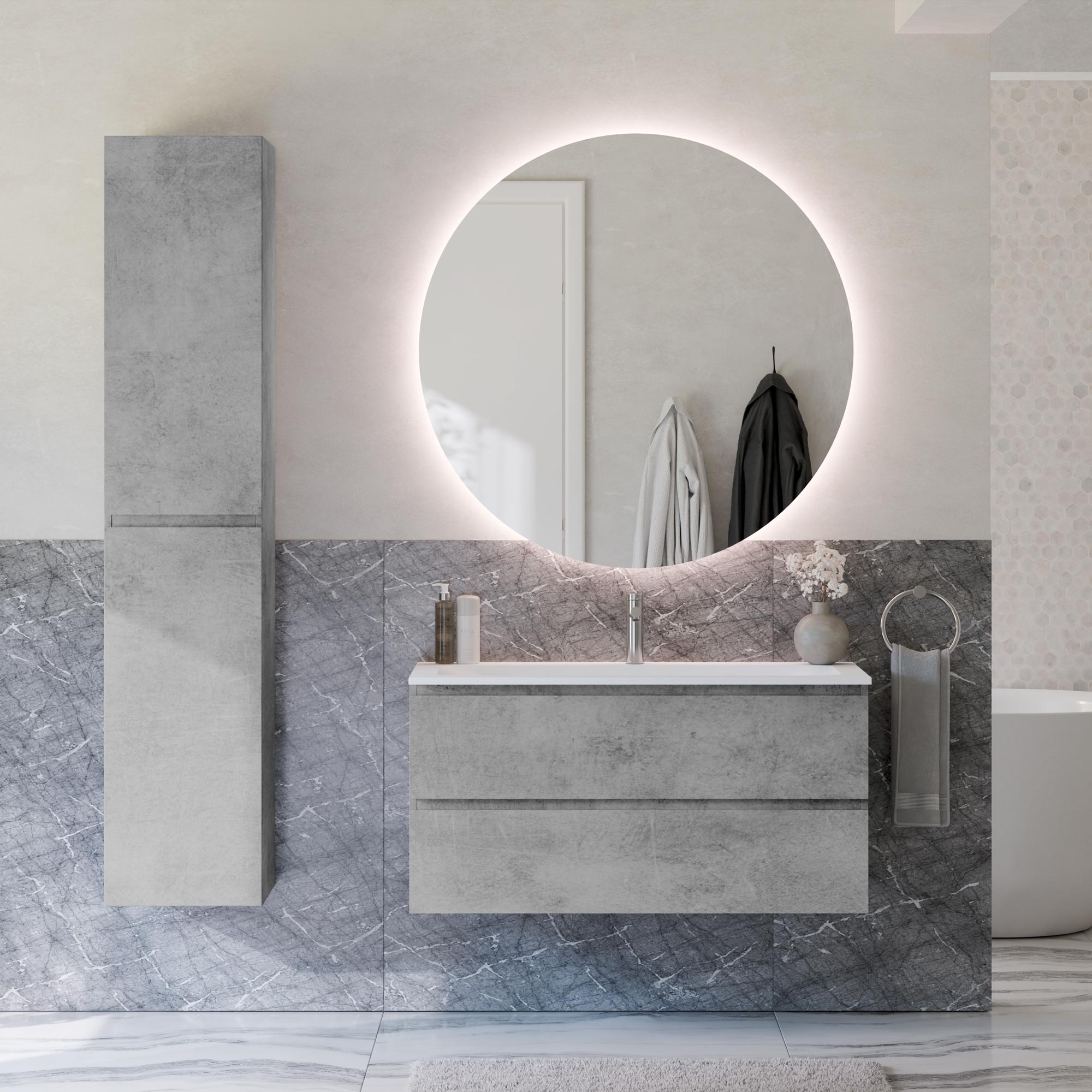 Ensemble de meubles de salle de bain AVA 100 cm avec lavabo