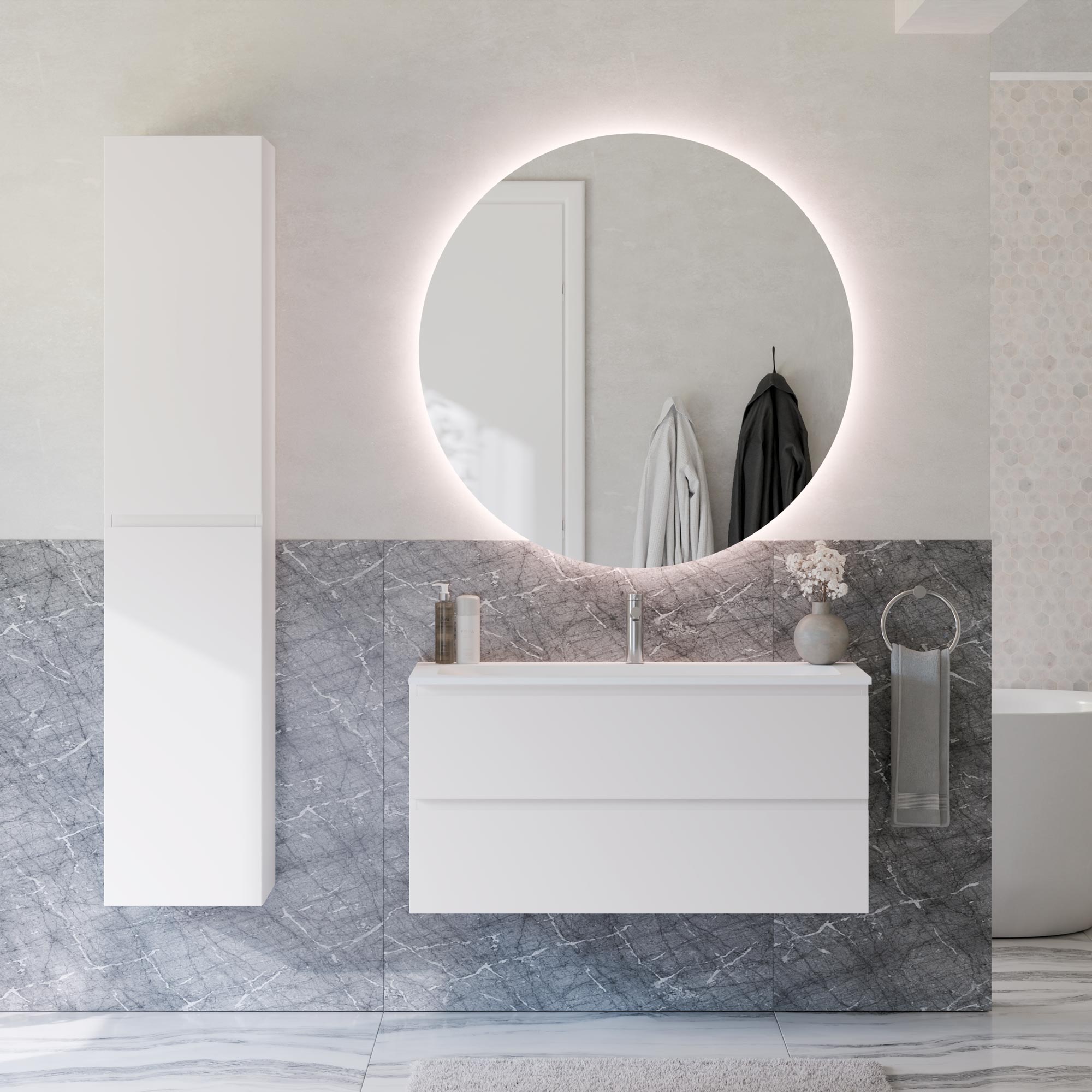 Ensemble de meubles de salle de bain AVA 100 cm avec lavabo