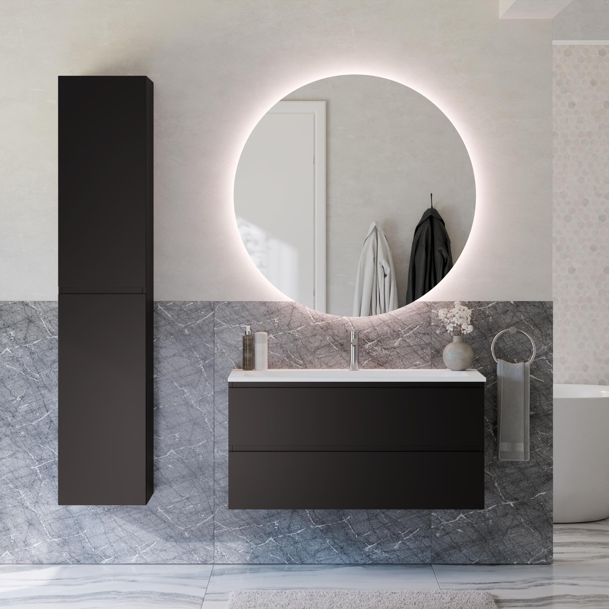 Ensemble de meubles de salle de bain AVA 100 cm avec lavabo