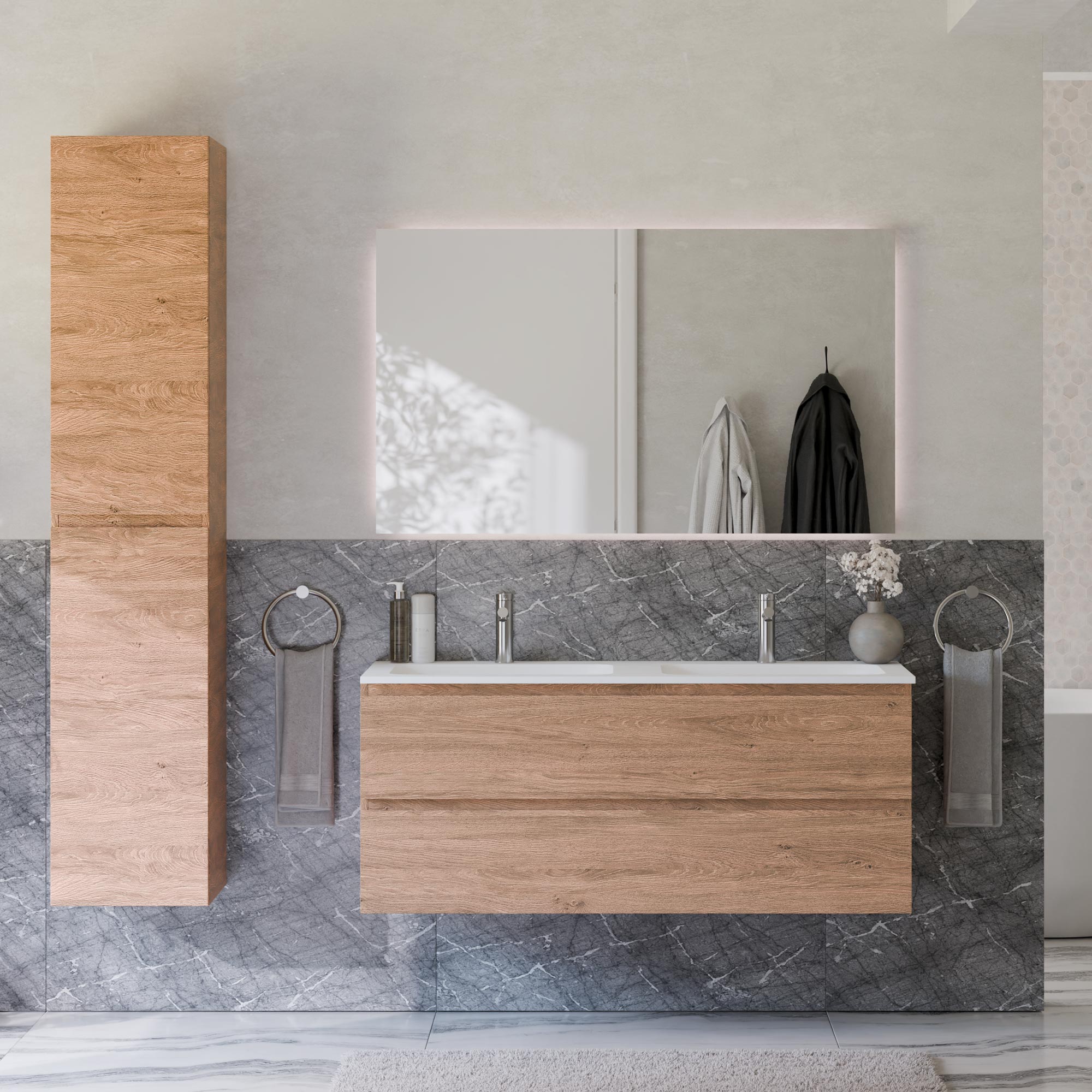 Ensemble de meubles de salle de bain AVA 120 cm avec lavabo